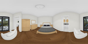 J8133-E Cottage House, 4 Bedrooms, 2.5 Bathrooms | Riverstone Heights House Plan Bedroom Panorama