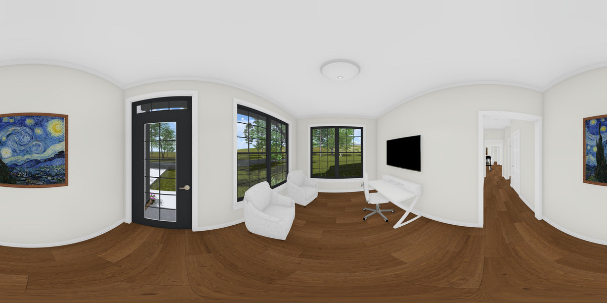 J8133-E Cottage House, 4 Bedrooms, 2.5 Bathrooms | Riverstone Heights House Plan Study Panorama