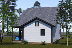 J8133-E Cottage House, 4 Bedrooms, 2.5 Bathrooms | Riverstone Heights House Plan Exterior-4