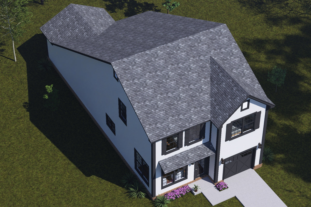 J8133-E Cottage House, 4 Bedrooms, 2.5 Bathrooms | Riverstone Heights House Plan Exterior-8