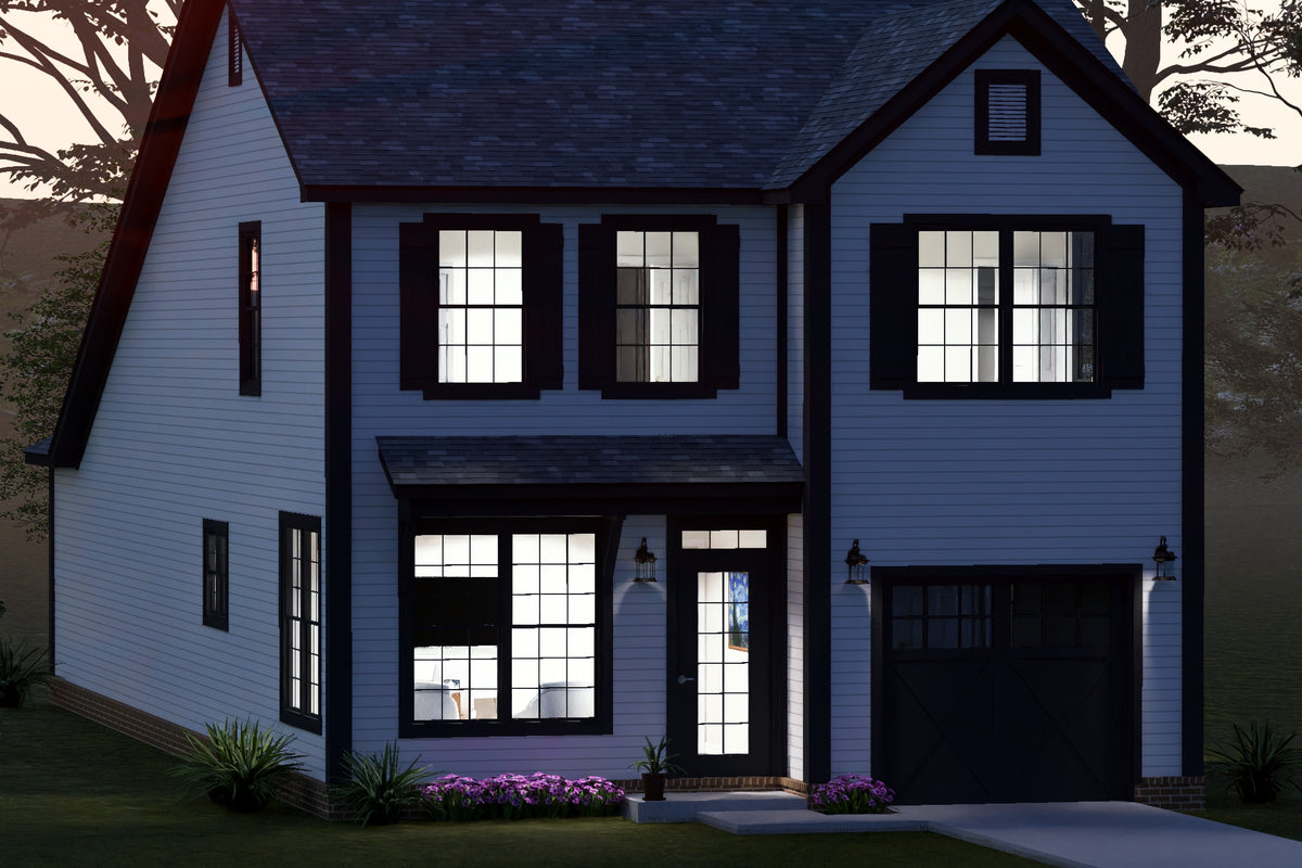 J8133-E Cottage House, 4 Bedrooms, 2.5 Bathrooms | Riverstone Heights House Plan Exterior-9