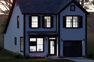 J8133-E Cottage House, 4 Bedrooms, 2.5 Bathrooms | Riverstone Heights House Plan Exterior-9