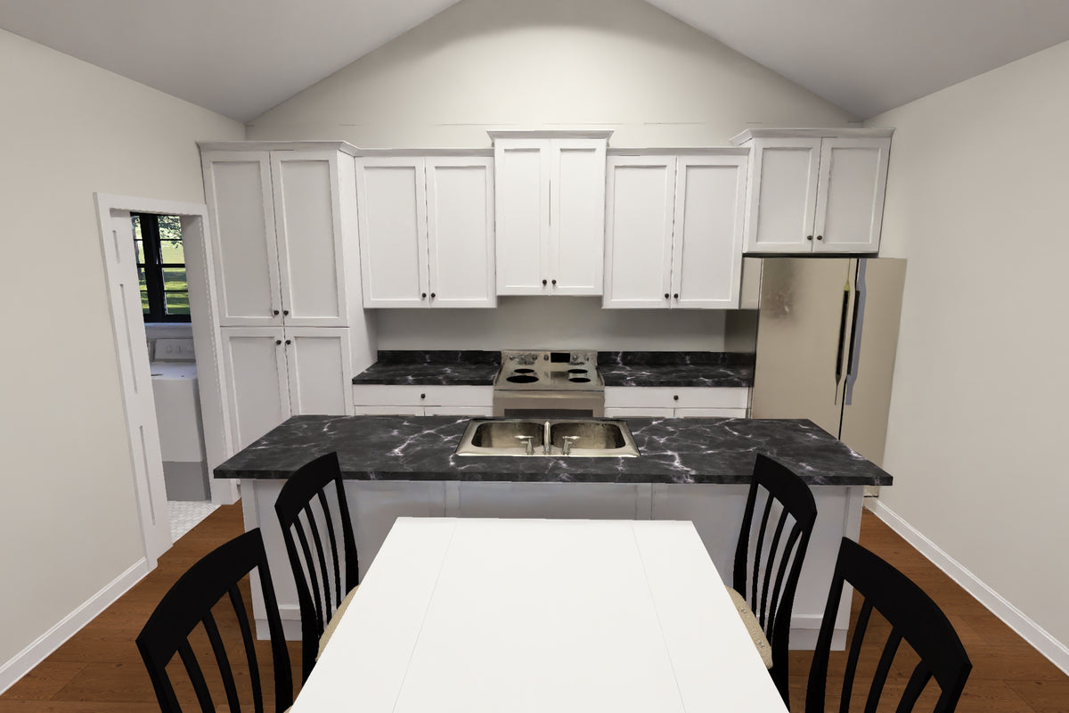 J8133-E Cottage House Kitchen, 4 Bedrooms, 2.5 Bathrooms | Riverstone Heights House Plan 