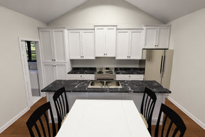 J8133-E Cottage House Kitchen, 4 Bedrooms, 2.5 Bathrooms | Riverstone Heights House Plan 