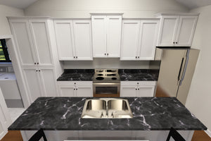 J8133-E Cottage House Kitchen, 4 Bedrooms, 2.5 Bathrooms | Riverstone Heights House Plan 