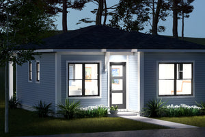 J8134-E Contemporary House, 2 Bedrooms, 1 Bathroom | Pinecrest Haven House Plan Exterior-9