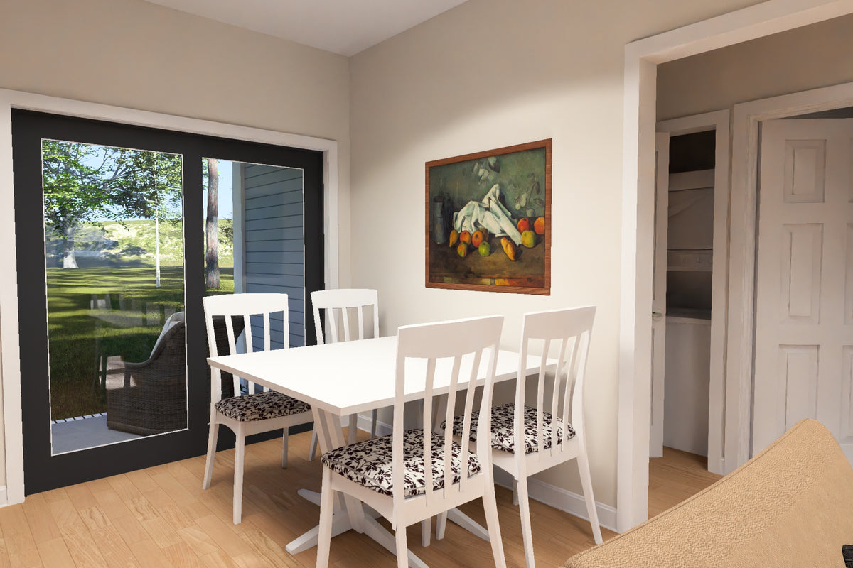 J8134-E Contemporary House Breakfast Area, 2 Bedrooms, 1 Bathroom | Pinecrest Haven House Plan 