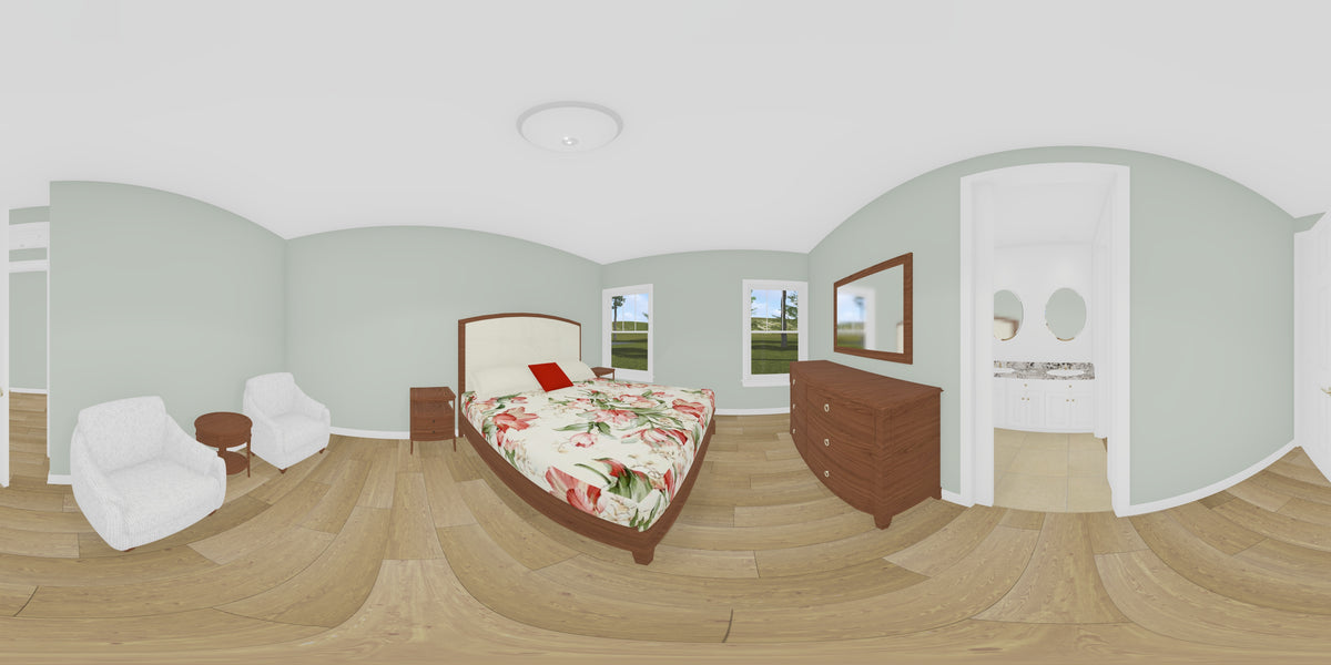 J8151-E Craftsman House, 3 Bedrooms, 2.5 Bathrooms | Cedarview Crossing House Plan Bedroom Panorama