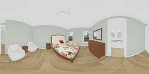 J8151-E Craftsman House, 3 Bedrooms, 2.5 Bathrooms | Cedarview Crossing House Plan Bedroom Panorama