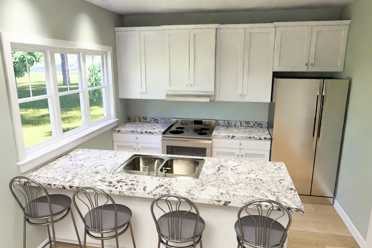 J8151-E Craftsman House Kitchen, 3 Bedrooms, 2.5 Bathrooms | Cedarview Crossing House Plan 