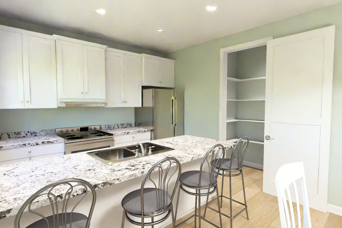 J8151-E Craftsman House Kitchen, 3 Bedrooms, 2.5 Bathrooms | Cedarview Crossing House Plan 