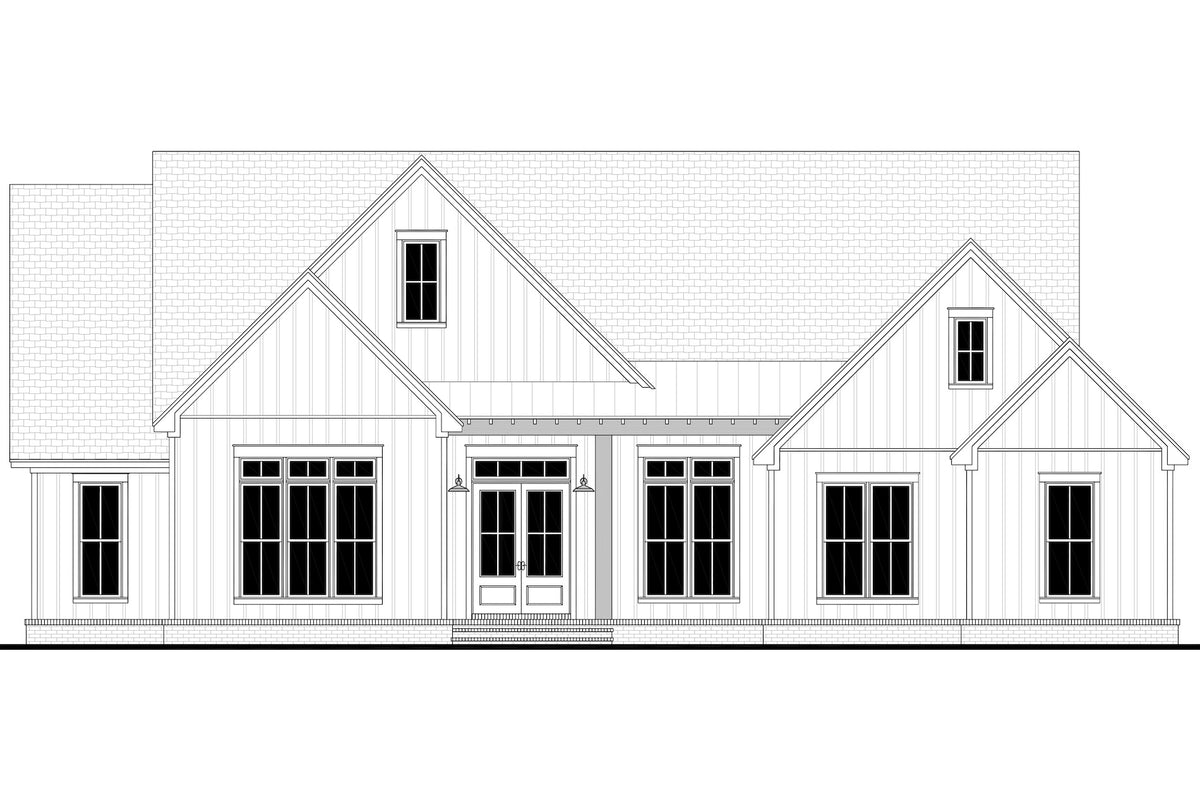 H7488-A Modern Farmhouse Front CAD, 4 Bed, 3.5 Bath | Applewood (2475-S) 