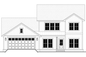 H7619-A Modern Farmhouse Front CAD, 5 Bedrooms, 2.5 Bathrooms | Broadmoor 