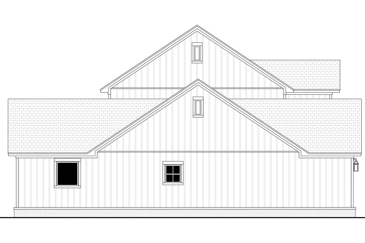 H7619-A Modern Farmhouse Left CAD, 5 Bedrooms, 2.5 Bathrooms | Broadmoor 