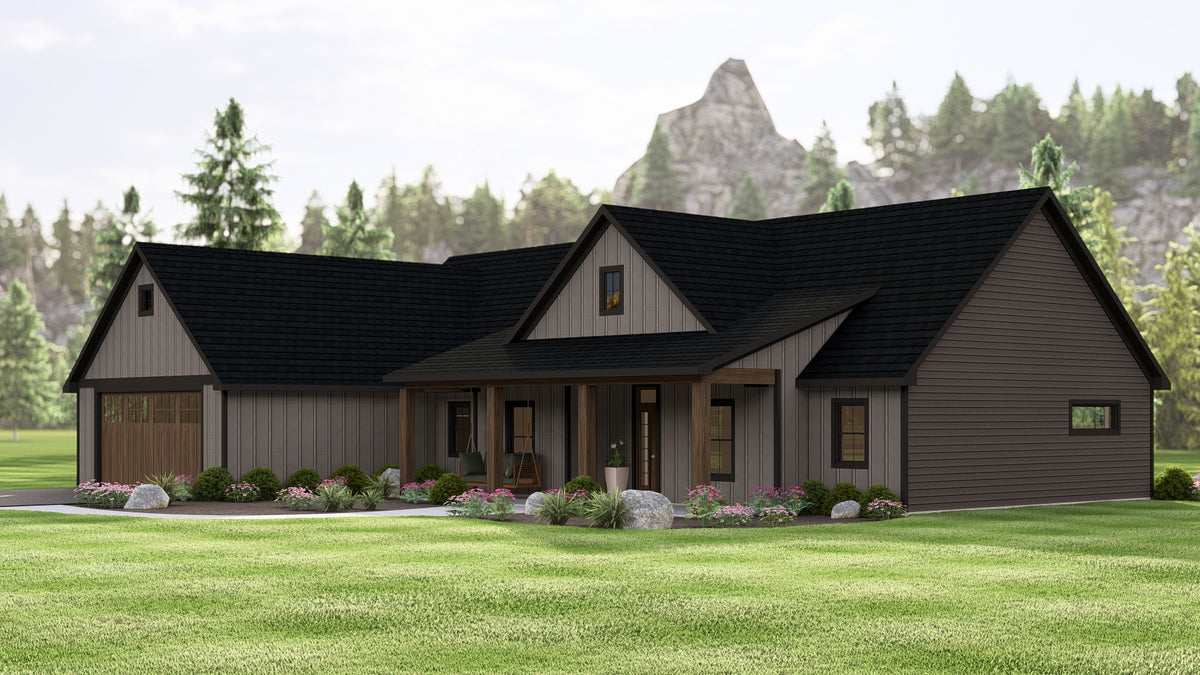 Charming 2-Bedroom, 1,981 sq ft Home Plan with Covered Porches and Guest Suite