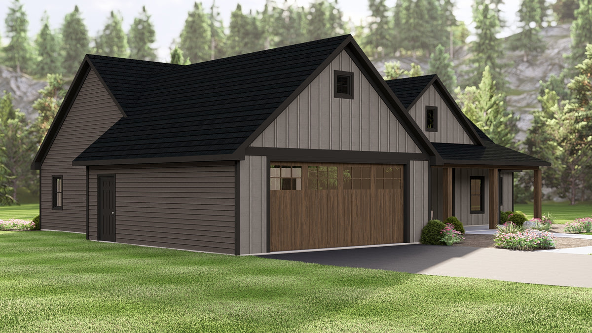 Charming 2-Bedroom, 1,981 sq ft Home Plan with Covered Porches and Guest Suite