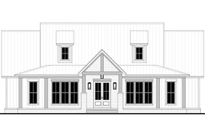 H7780-A Modern Farmhouse Front CAD, 3 Bedrooms, 2.5 Bathrooms | Kirkland House Plan 
