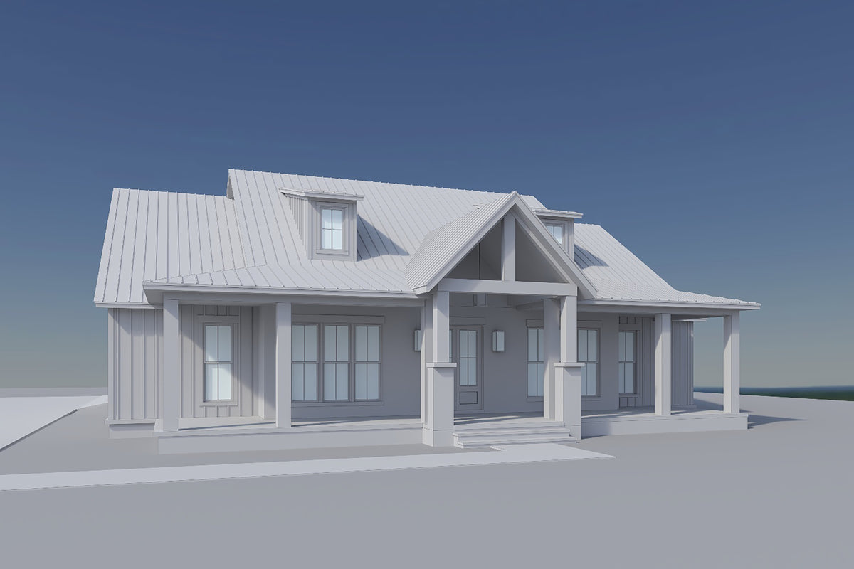 H7780-A Modern Farmhouse Grayscale3, 3 Bedrooms, 2.5 Bathrooms | Kirkland House Plan 