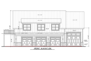 AB7640-A Garage Apartment Front Elevation, 1 Bedroom, 2 Bathrooms | Grand Sky House Plan 
