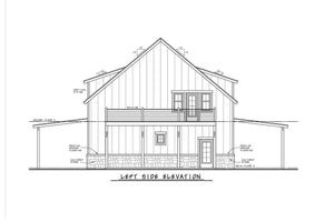 AB7640-A Garage Apartment Left Elevation, 1 Bedroom, 2 Bathrooms | Grand Sky House Plan 