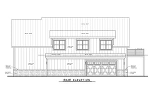 AB7640-A Garage Apartment Rear Elevation, 1 Bedroom, 2 Bathrooms | Grand Sky House Plan 