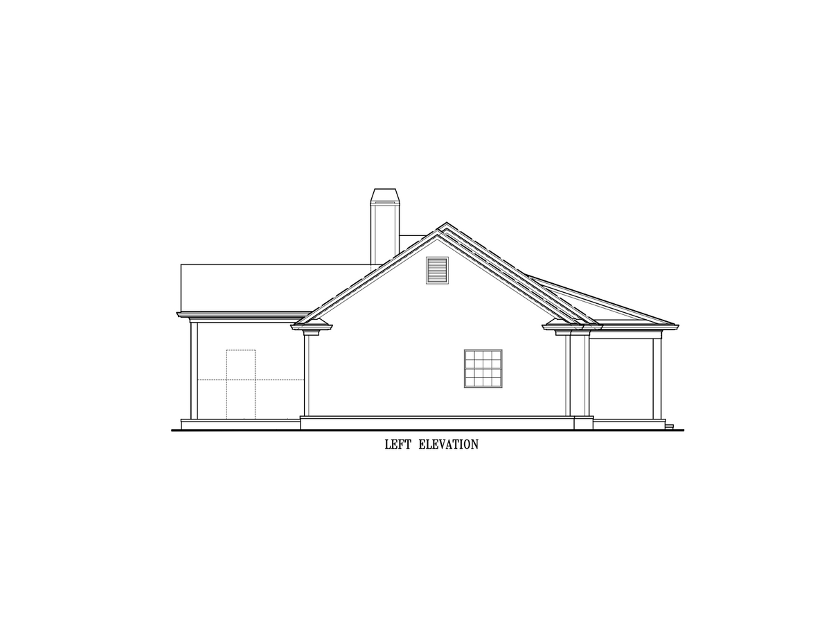 A7188-A Laurel Hill House Plan-Left-elevation