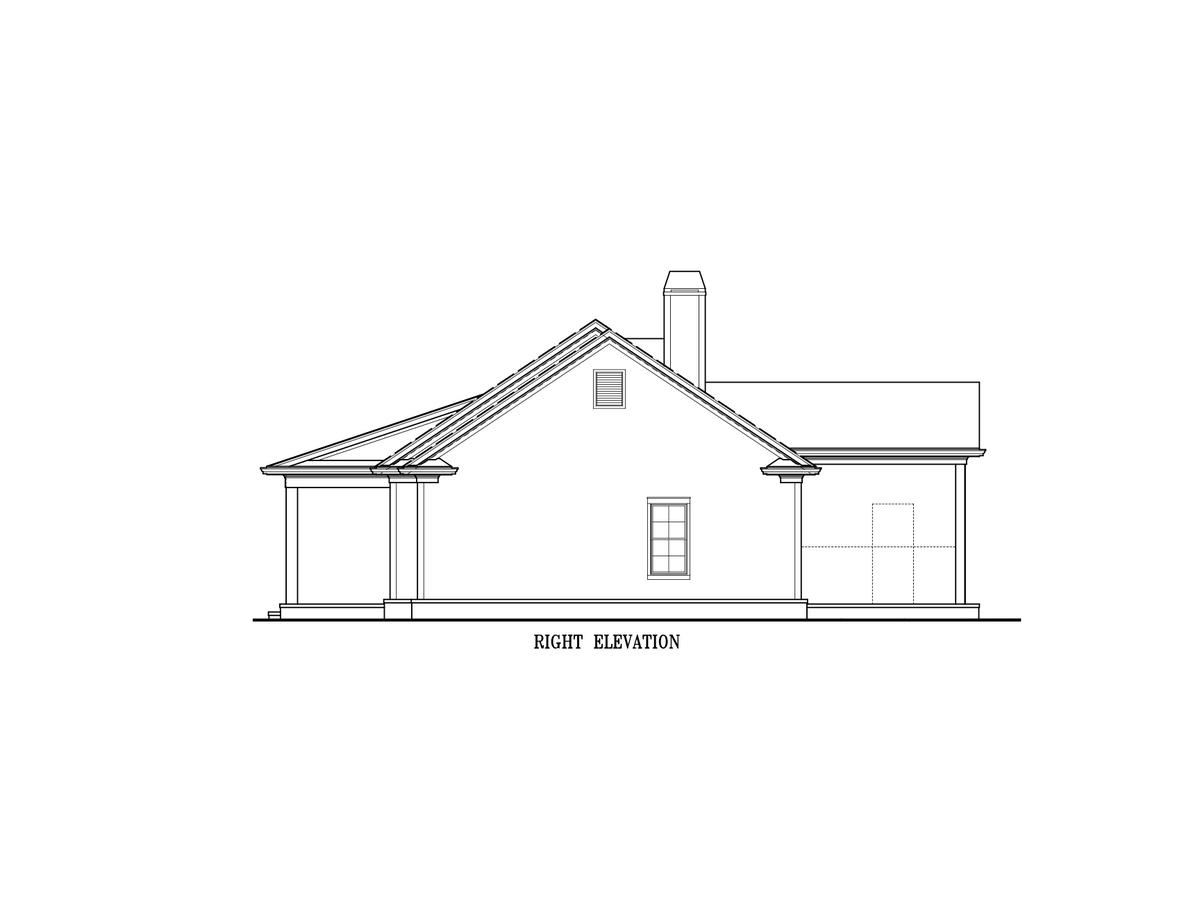 A7188-A Laurel Hill House Plan-Right Elevation
