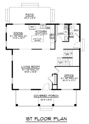 Q7463-A 2509 House First Floor Plan 4 Beds 2.5 Baths