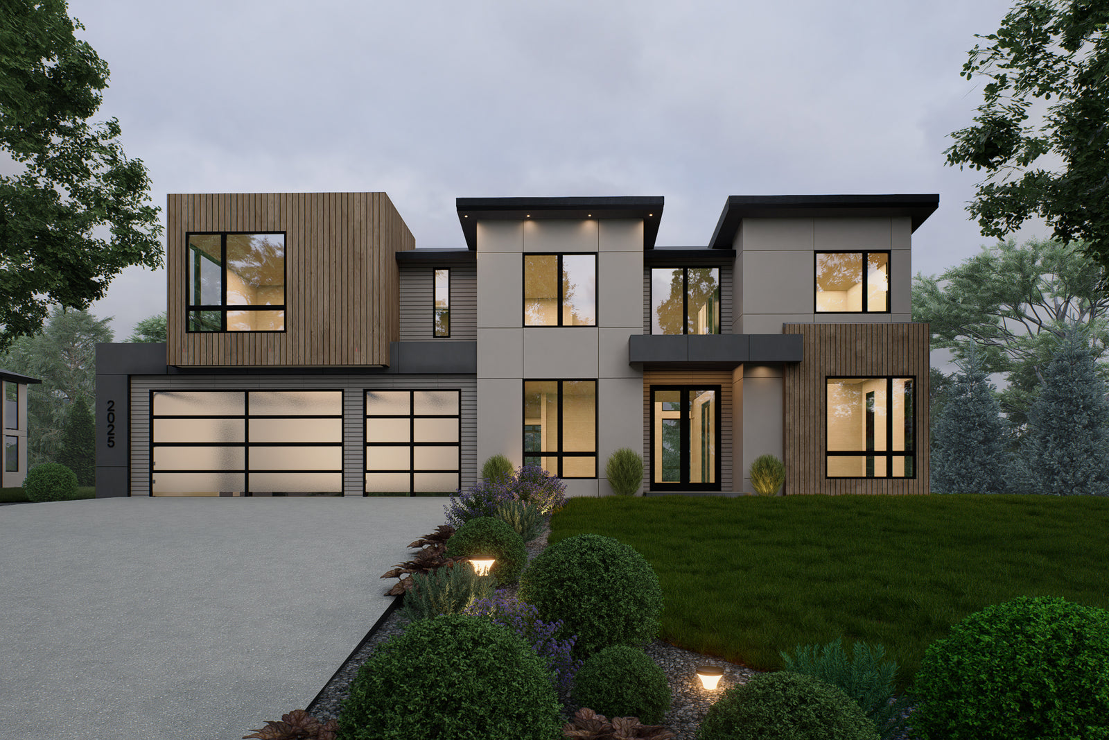 AC8172-A Modern House, 5 Bedrooms, 5.5 Bathrooms | 2025 Market St. House Plan Exterior
