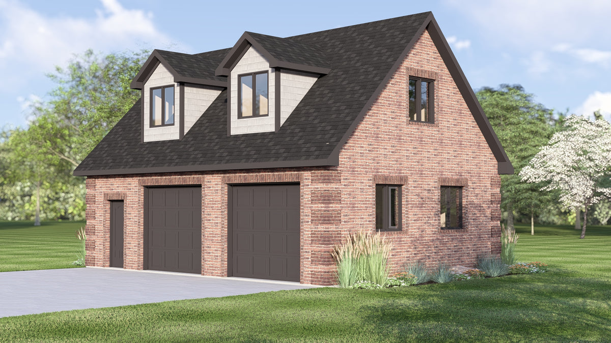 Country House Garage | 25114 House Plan Exterior-3