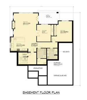 AC8177-A Contemporary House Basement Floor Plan, 5 Bedrooms, 5.5 Bathrooms | Alice Residence House Plan 