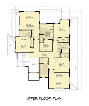 AC8177-A Contemporary House Second Floor Plan, 5 Bedrooms, 5.5 Bathrooms | Alice Residence House Plan 