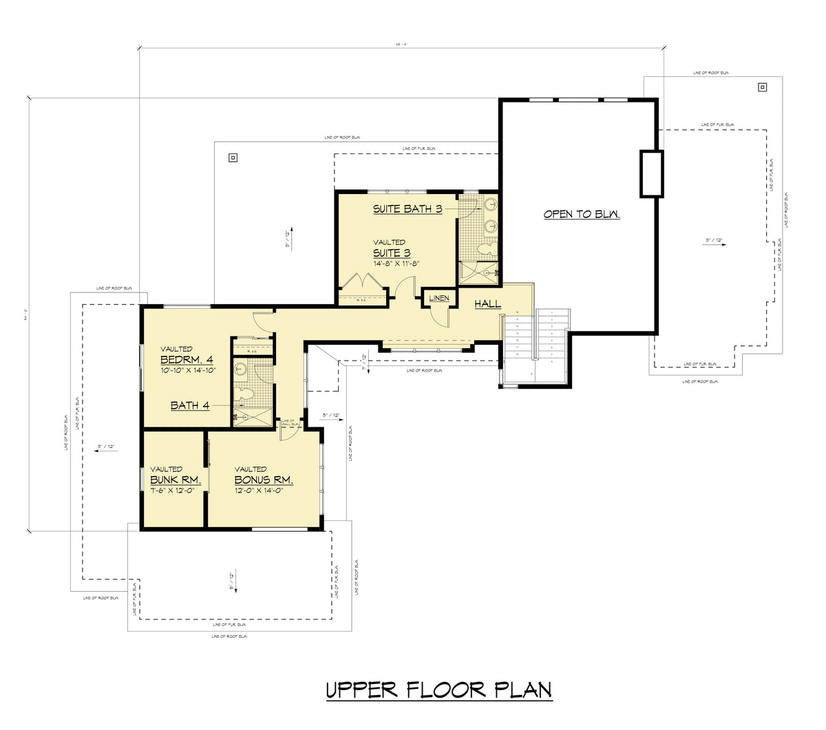 AC8178-A Contemporary House Second Floor Plan, 4 to 5 Bedrooms, 4 Bathrooms | Suncadia Cabin 