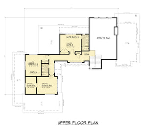 AC8178-A Contemporary House Second Floor Plan, 4 to 5 Bedrooms, 4 Bathrooms | Suncadia Cabin 