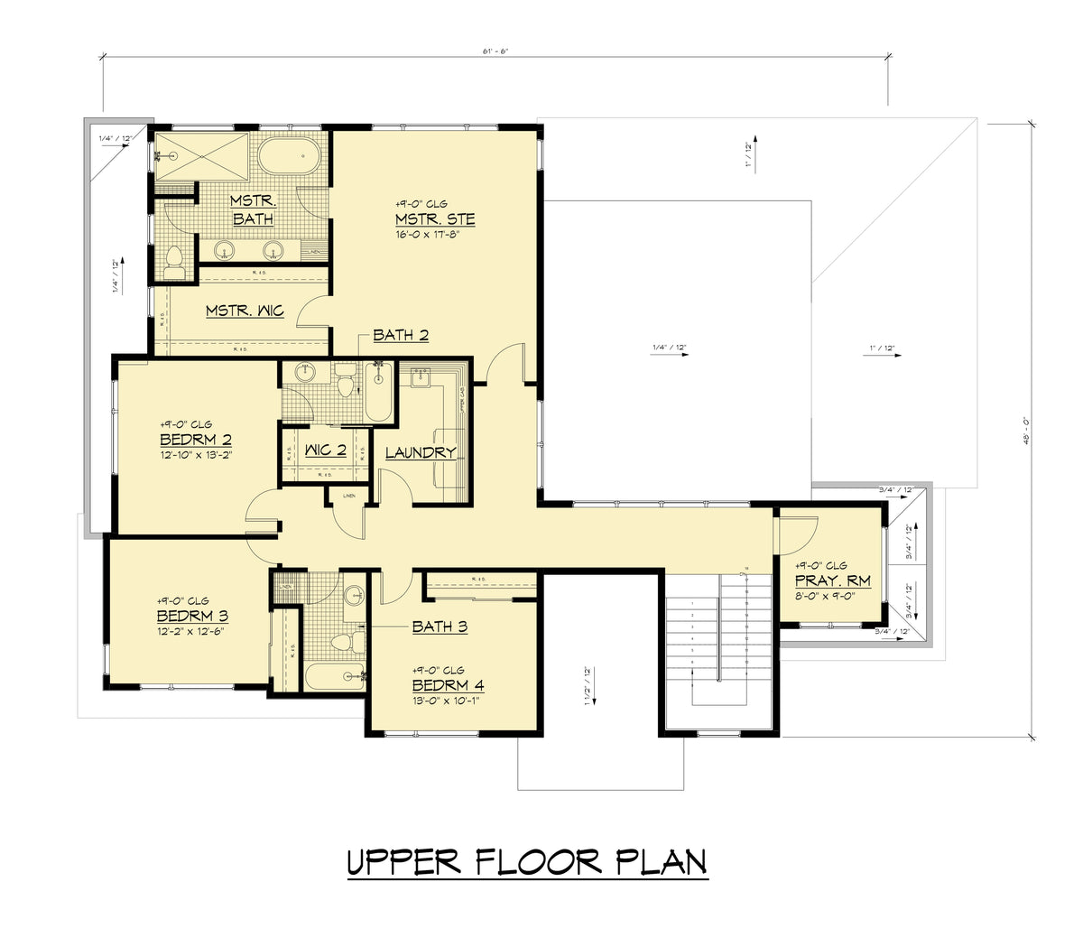 AC8180-A Modern House Second Floor Plan, 5 Bedrooms, 4.5 Bathrooms | Dhingra Residence 
