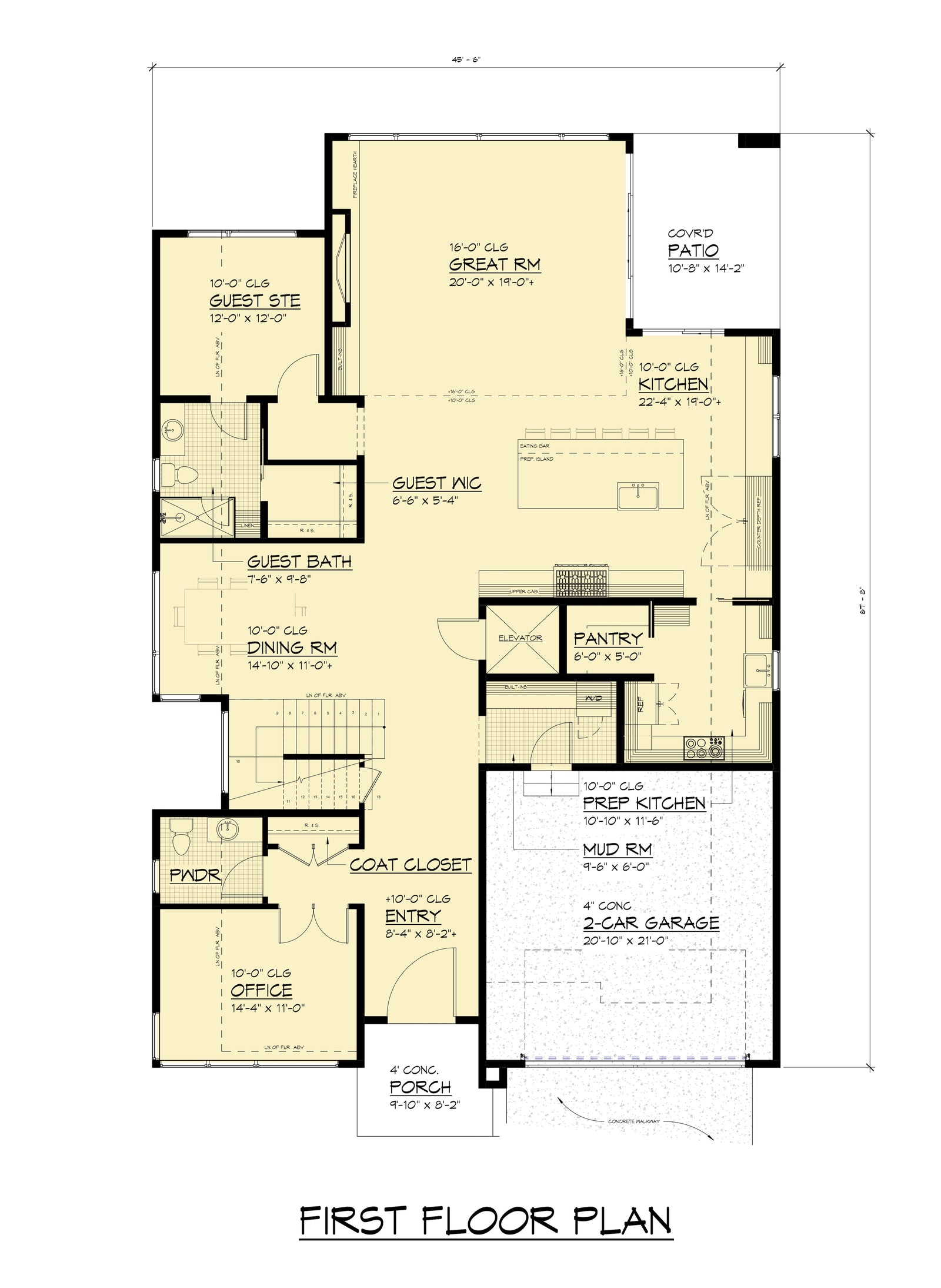 AC8182-A Contemporary House, 6 Bedrooms, 5.5 Bathrooms | Chong 521 House Plan Exterior