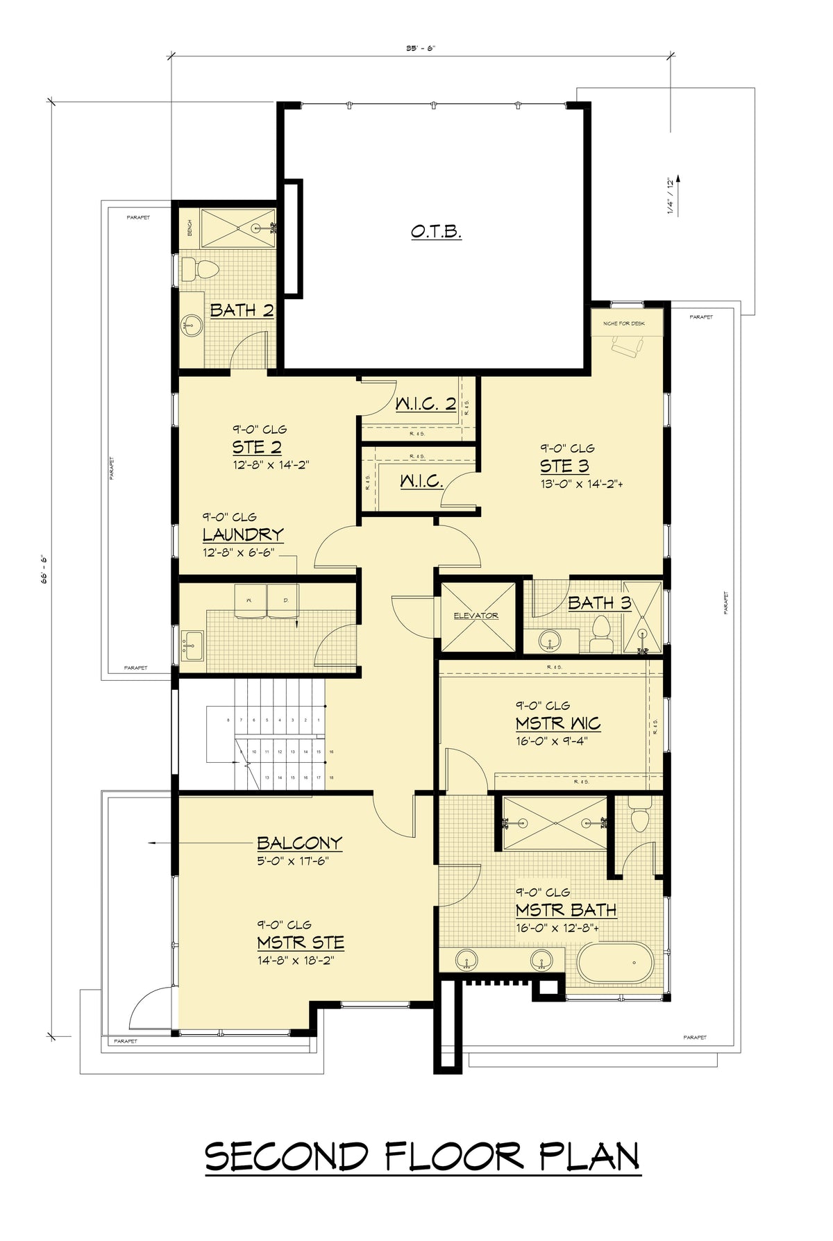 AC8182-A Contemporary House Second Floor Plan, 6 Bedrooms, 5.5 Bathrooms | Chong 521 House Plan 
