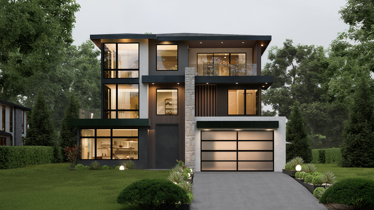 AC8182-A Contemporary House, 6 Bedrooms, 5.5 Bathrooms | Chong 521 House Plan Exterior