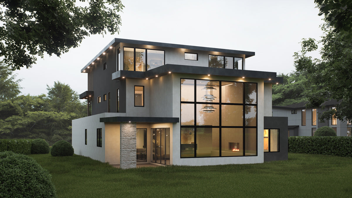 AC8182-A Contemporary House, 6 Bedrooms, 5.5 Bathrooms | Chong 521 House Plan Exterior-4