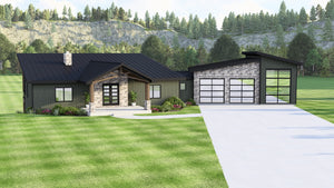Q7491-A Modern House, 2 Bed, 2 Bath | Plan 25181 Exterior-2