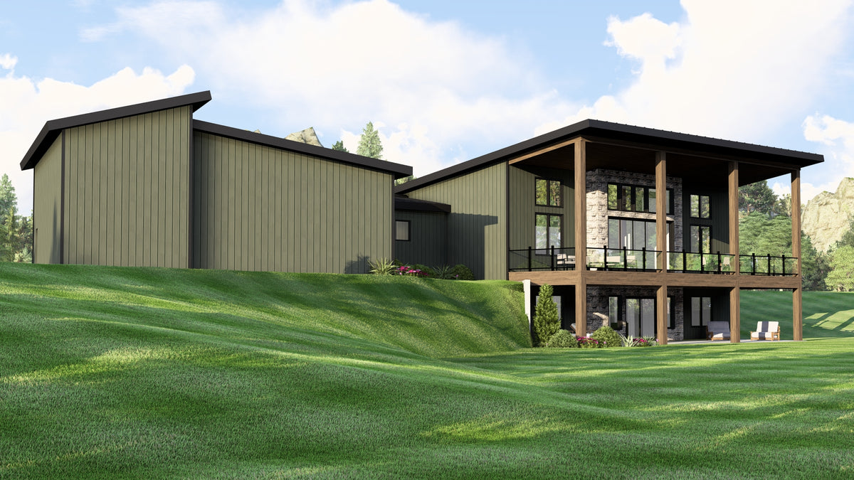 Q7491-A Modern House, 2 Bed, 2 Bath | Plan 25181 Exterior-6