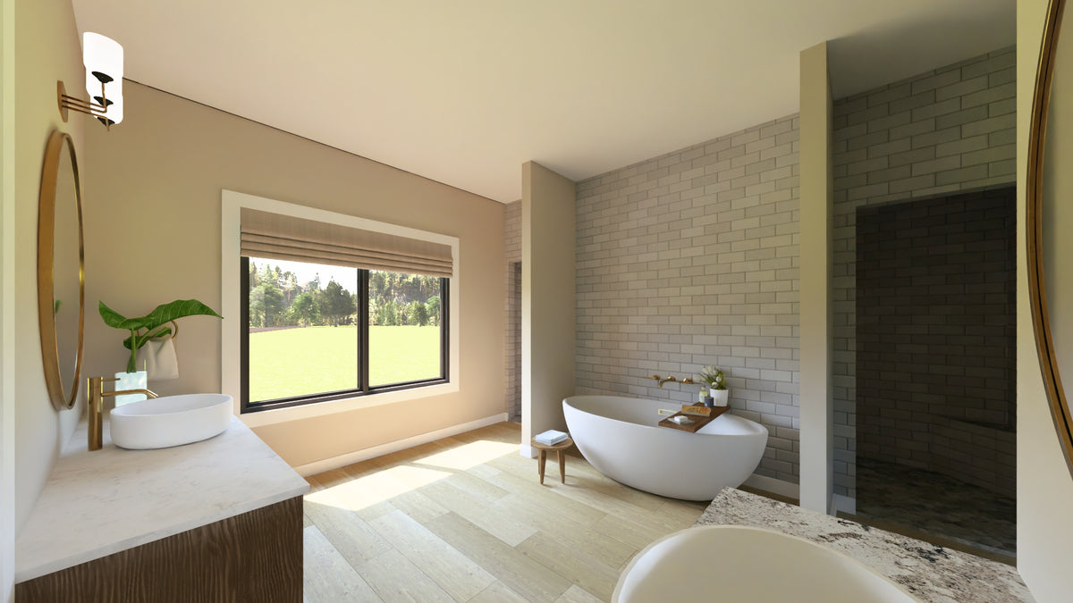 Q7491-A Modern House Master Bathroom, 2 Bed, 2 Bath | Plan 25181 