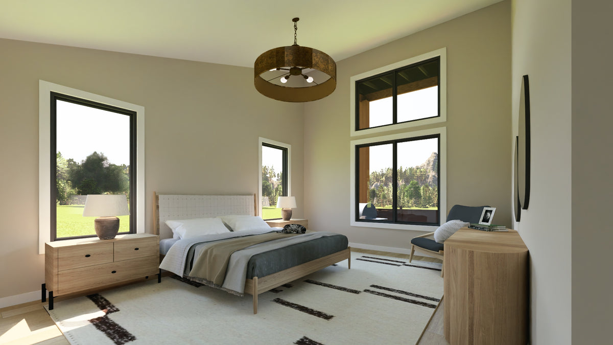 Q7491-A Modern House Master Bedroom, 2 Bed, 2 Bath | Plan 25181 