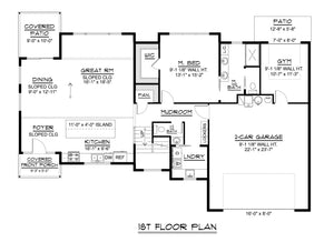 Q7439-A 25186 House First Floor Plan 4 Beds 2.5 Baths
