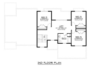 Q7439-A 25186 House Second Floor Plan 4 Beds 2.5 Baths