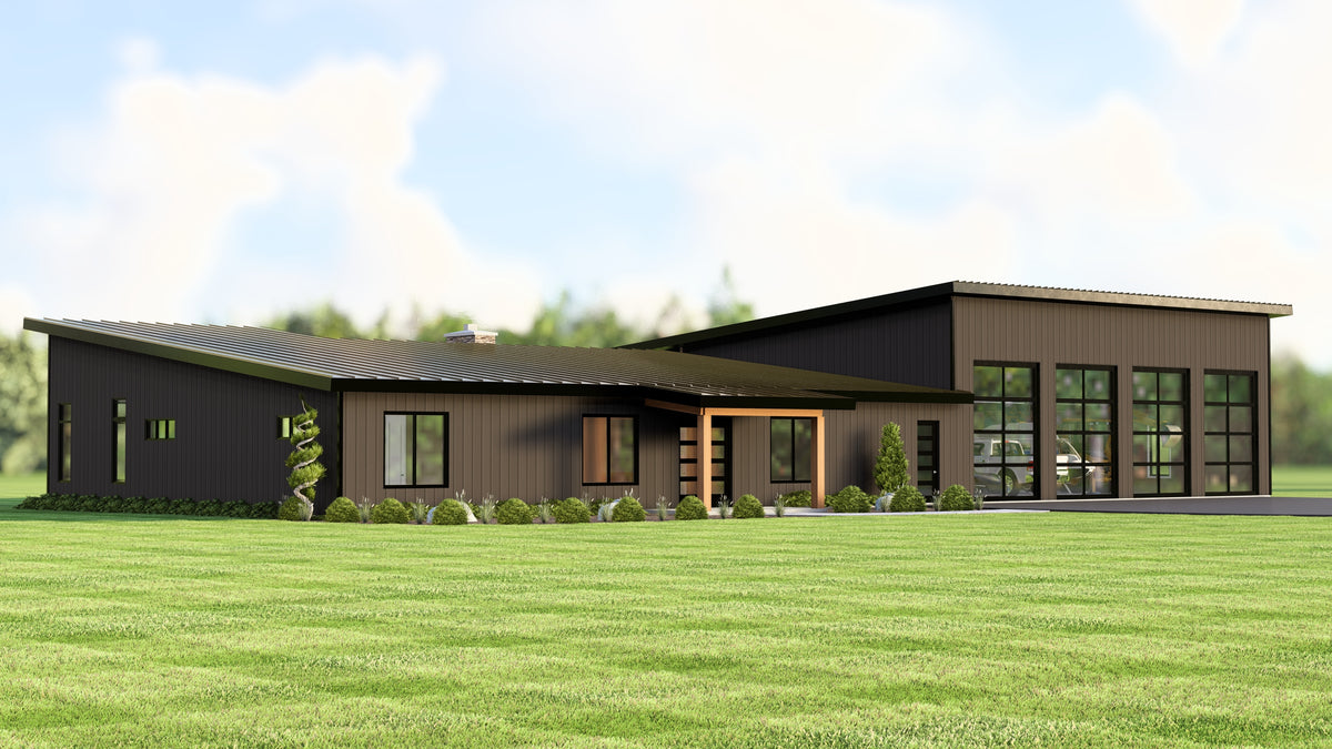 Q8100-A Barndominium House, 3 Bedrooms, 2.5 Bathrooms | Plan 25201 House Plan Exterior
