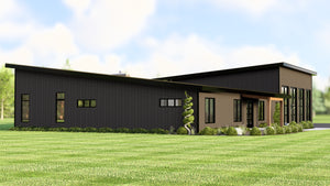 Q8100-A Barndominium House, 3 Bedrooms, 2.5 Bathrooms | Plan 25201 House Plan Exterior-4