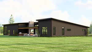 Q8100-A Barndominium House, 3 Bedrooms, 2.5 Bathrooms | Plan 25201 House Plan Exterior-3