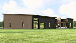 Q8100-A Barndominium House, 3 Bedrooms, 2.5 Bathrooms | Plan 25201 House Plan Exterior-5