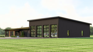 Q8100-A Barndominium House, 3 Bedrooms, 2.5 Bathrooms | Plan 25201 House Plan Exterior-2